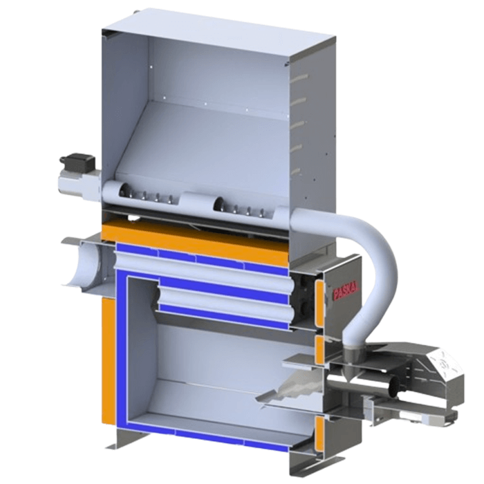 Розріз пелетного котла PASKAL SLIM PELLET (ПАСКАЛЬ СЛІМ ПЕЛЕТ)